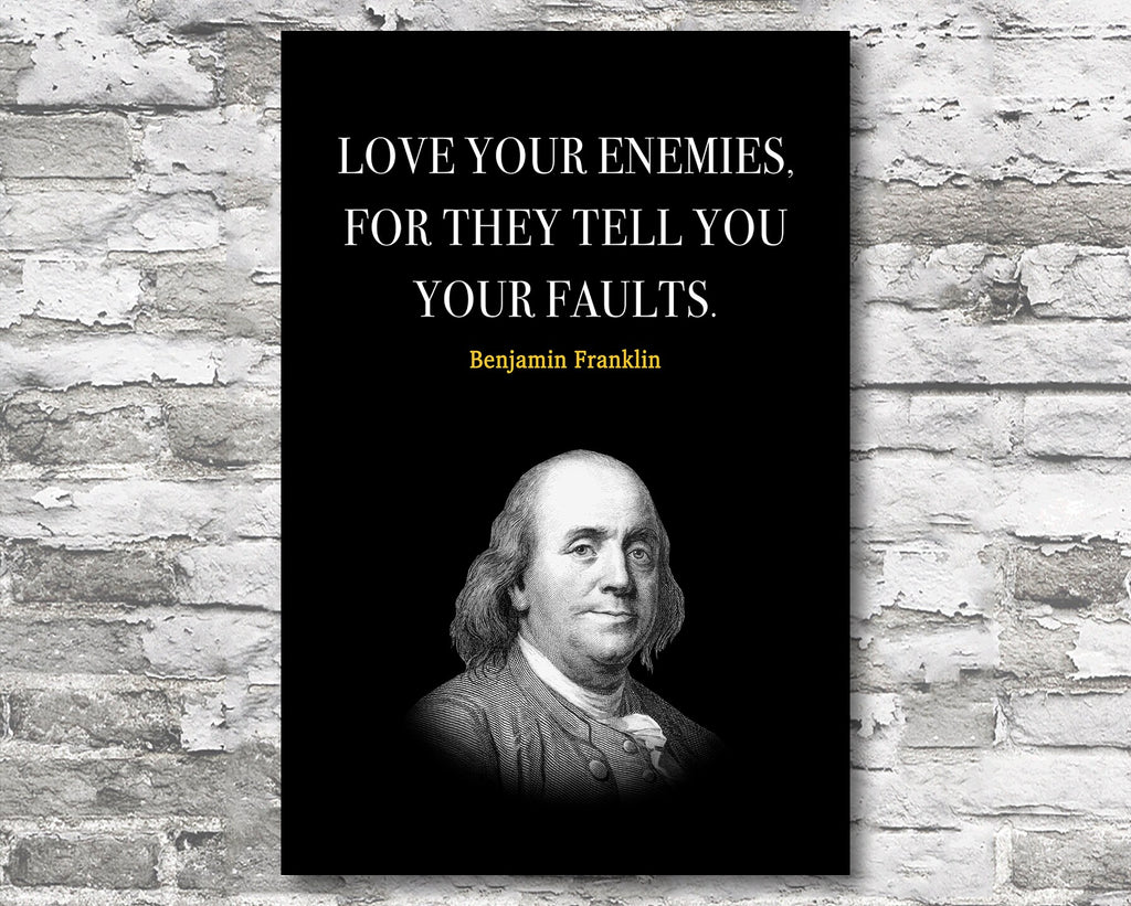 Benjamin Franklin Quote Motivational Wall Art | Inspirational Home Decor in Poster Print or Canvas Art