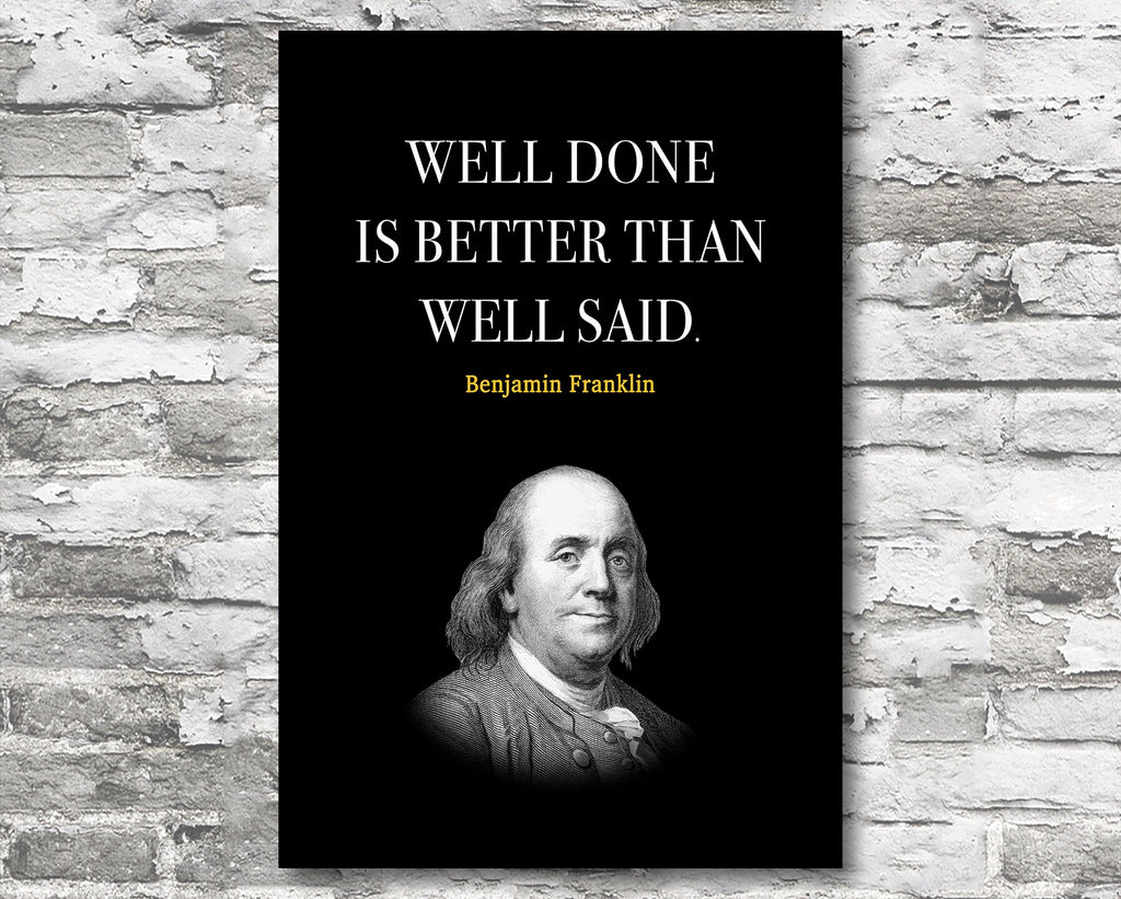 Benjamin Franklin Quote Motivational Wall Art | Inspirational Home Decor in Poster Print or Canvas Art