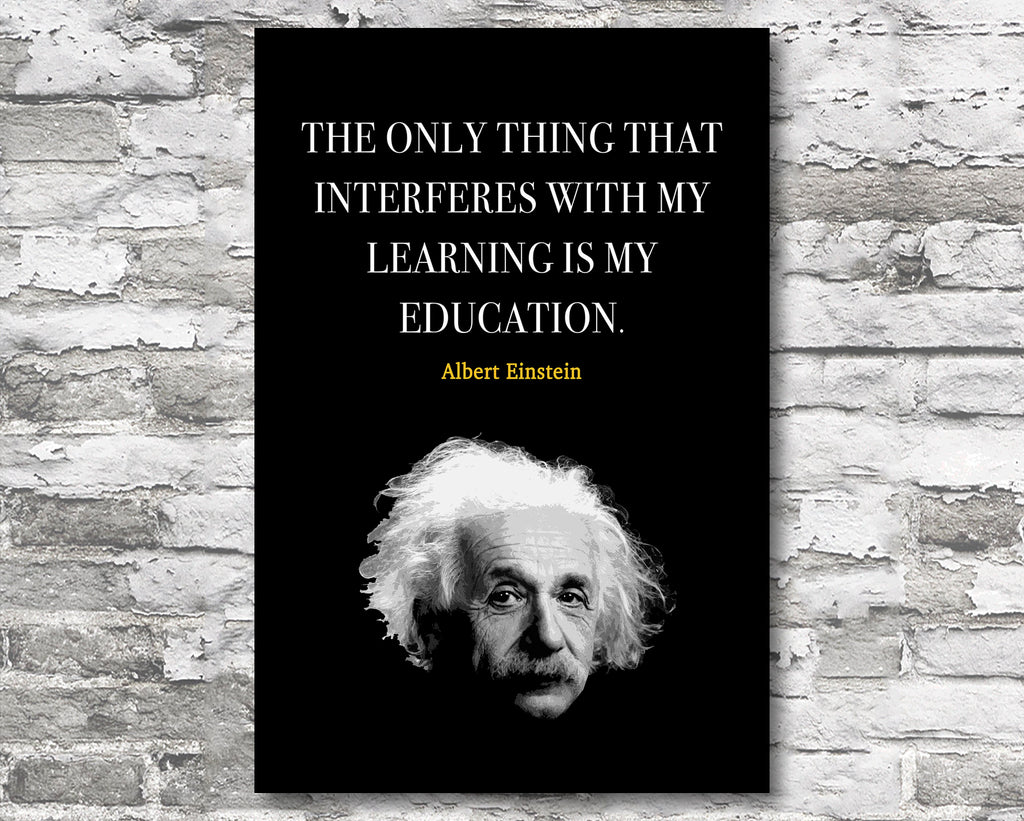 Albert Einstein Quote Motivational Wall Art | Inspirational Home Decor in Poster Print or Canvas Art