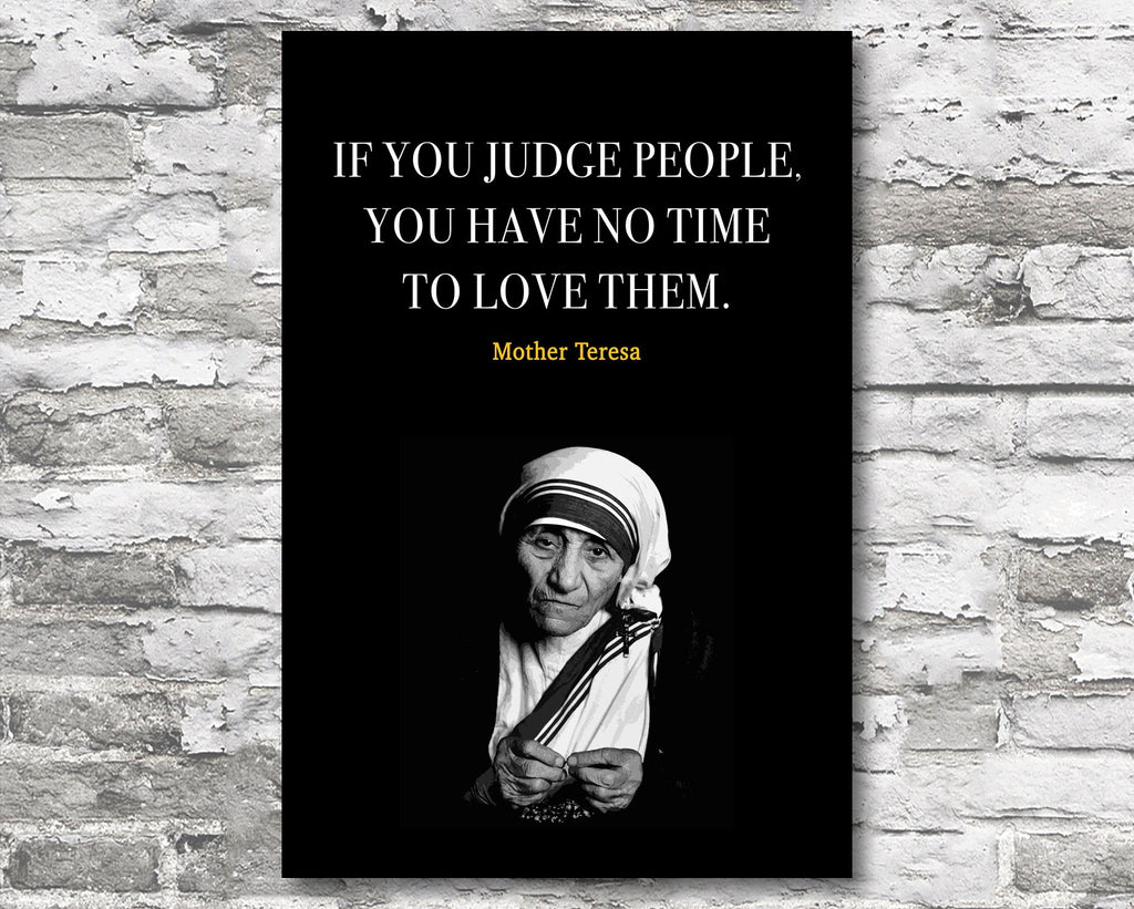 Mother Teresa Quote Motivational Wall Art | Inspirational Home Decor in Poster Print or Canvas Art