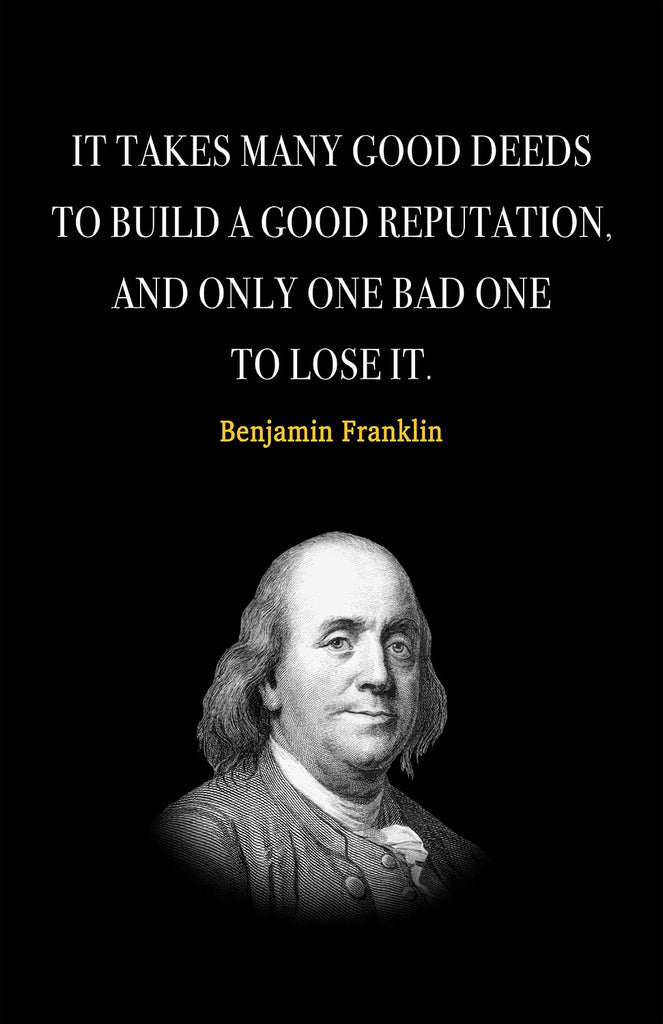 Benjamin Franklin Quote Motivational Wall Art | Inspirational Home Decor in Poster Print or Canvas Art