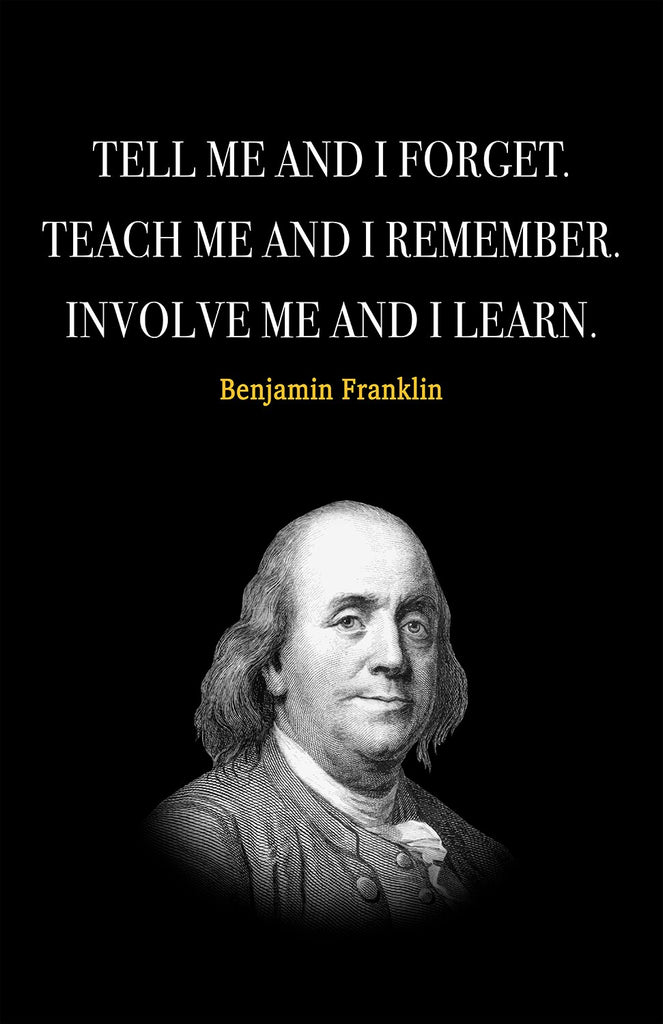 Benjamin Franklin Quote Motivational Wall Art | Inspirational Home Decor in Poster Print or Canvas Art