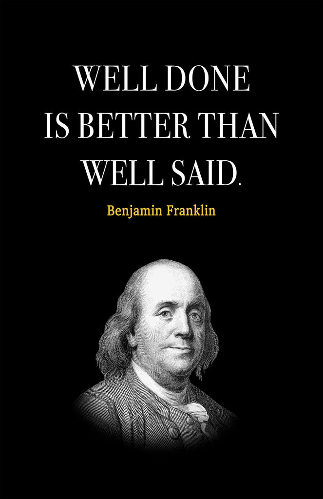 Benjamin Franklin Quote Motivational Wall Art | Inspirational Home Decor in Poster Print or Canvas Art