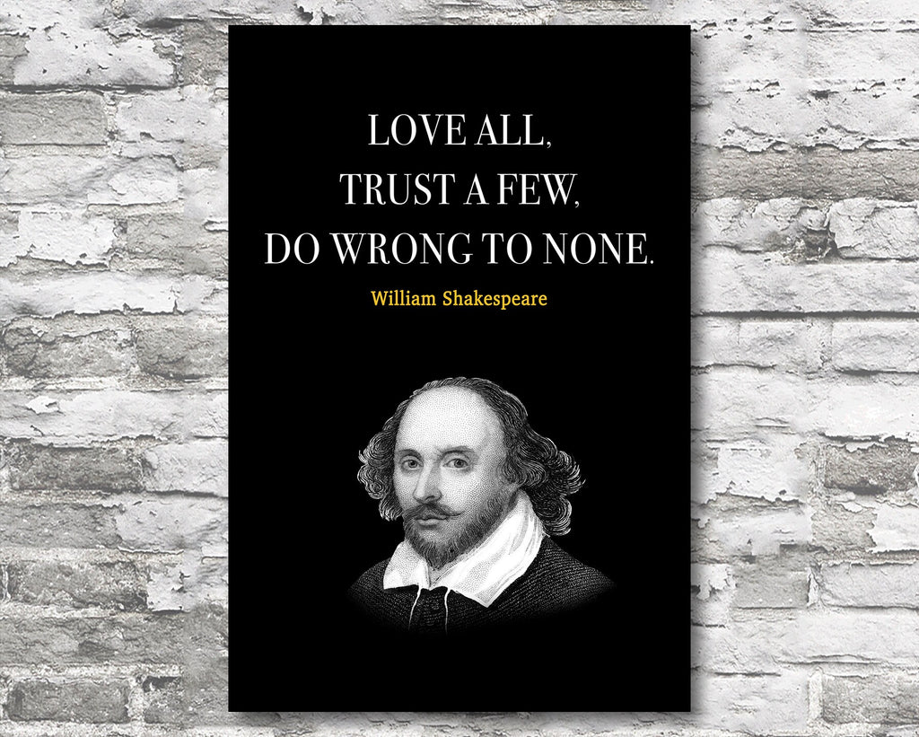 William Shakespeare Quote Motivational Wall Art | Inspirational Home Decor in Poster Print or Canvas Art