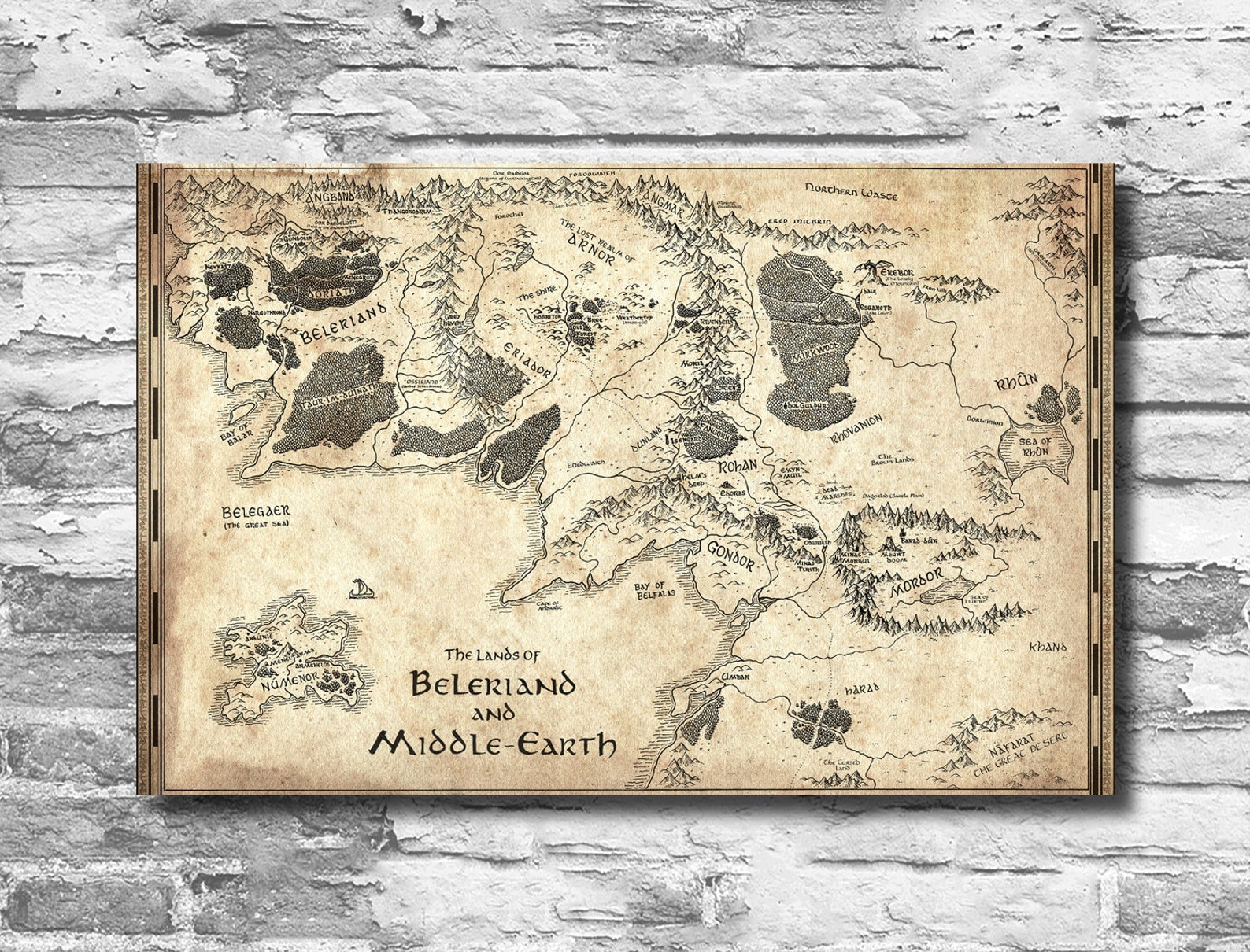 Beleriand Middle Earth Map Print Lord Of The Rings Silmarillion Fant beleriand-middle-earth-map-print-lord-of-the-rings-silmarillion-fant