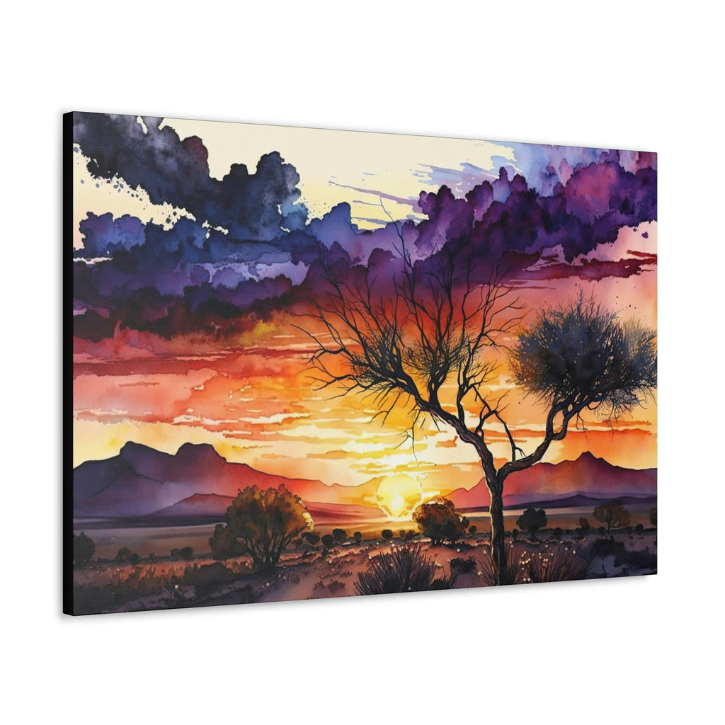 Desert Sunset Print Colorful Watercolor Wall Art Southwest Landscape Gift Saguaro Cactus Beautiful Nature Home Decor