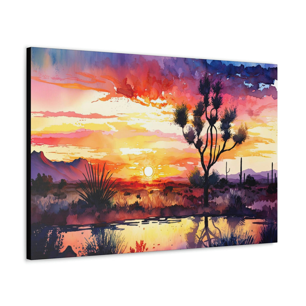 Joshua Tree Desert Sunset Print Colorful Watercolor Wall Art Southwest Landscape Gift Saguaro Cactus Beautiful Nature Home Decor