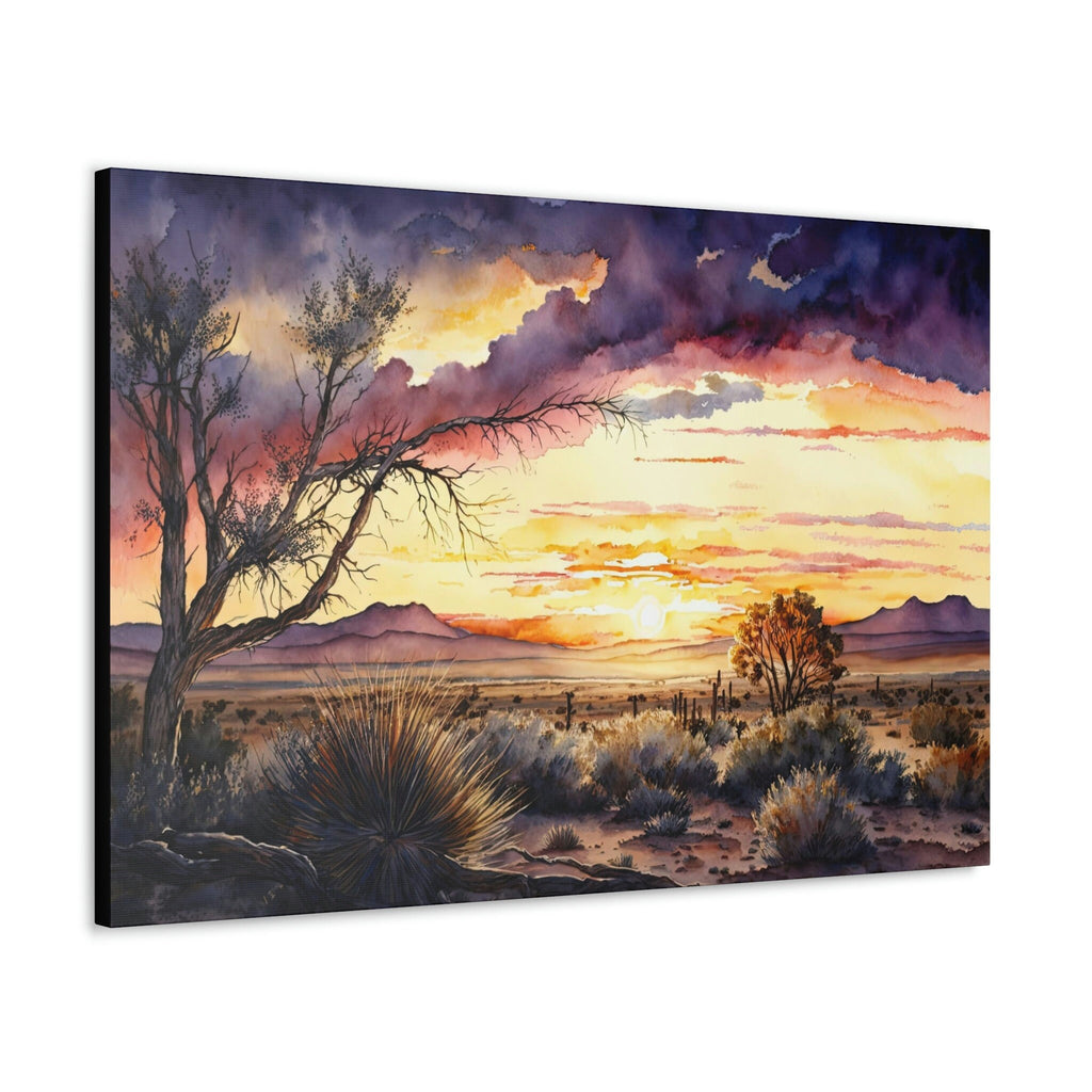 Desert Sunset Print Colorful Watercolor Wall Art Southwest Landscape Gift Saguaro Cactus Beautiful Nature Home Decor