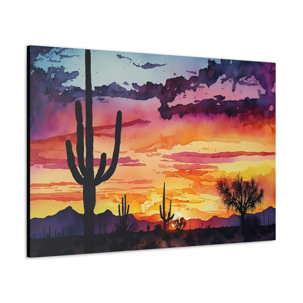 Desert Sunset Print Colorful Watercolor Wall Art Southwest Landscape Gift Saguaro Cactus Beautiful Nature Home Decor