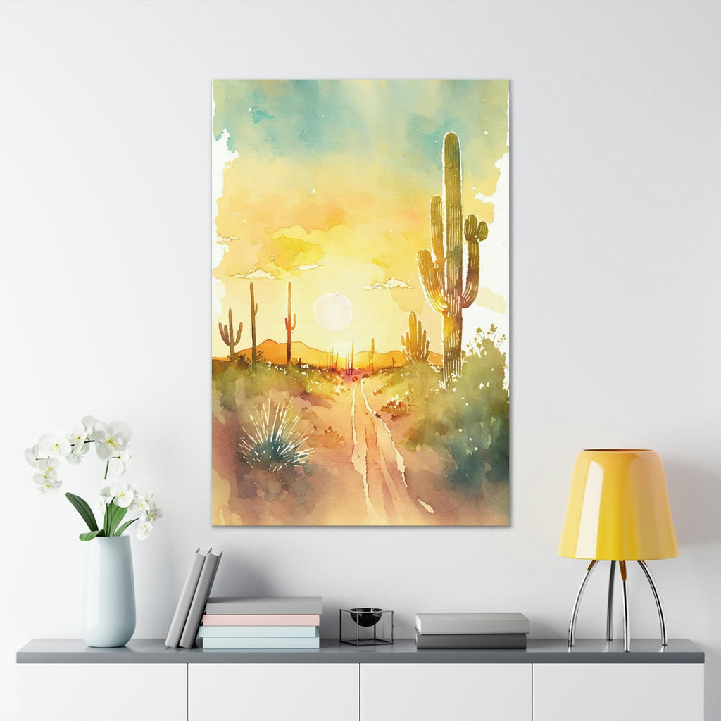 Desert Sunset Print Colorful Watercolor Wall Art Southwest Landscape Gift Saguaro Cactus Beautiful Nature Home Decor