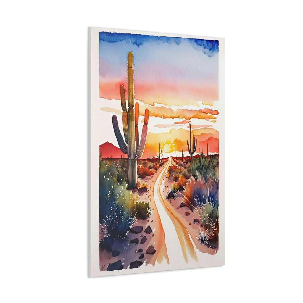 Desert Sunset Print Colorful Watercolor Wall Art Southwest Landscape Gift Saguaro Cactus Beautiful Nature Home Decor