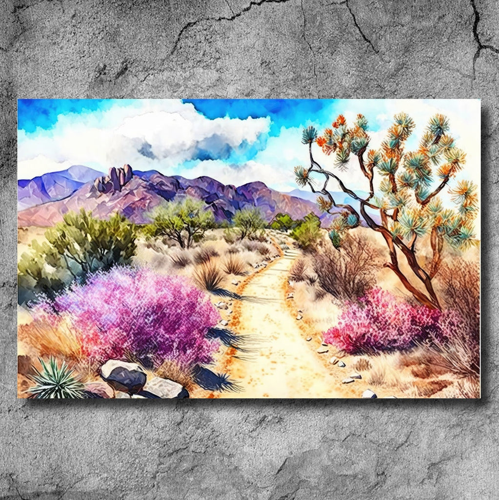 Desert Landscape Print Colorful Watercolor Wall Art Southwest Gift Cactus Beautiful Nature Home Decor