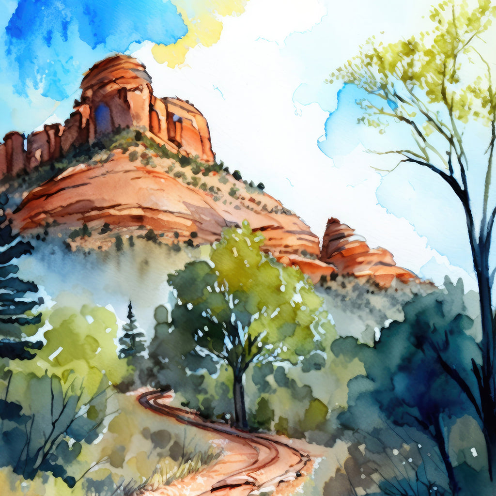 Watercolor Sedona Arizona Art Print Southwest Wall Art Landscape Gift Desert Home Western Decor