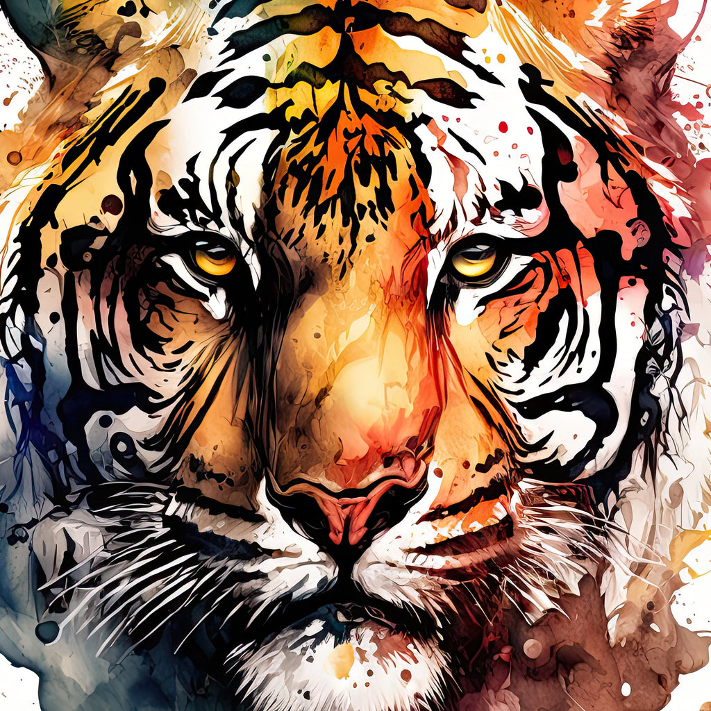 Tiger Watercolor Print Jungle Cat Nature Wall Art Wildlife Gift Animal Home Decor