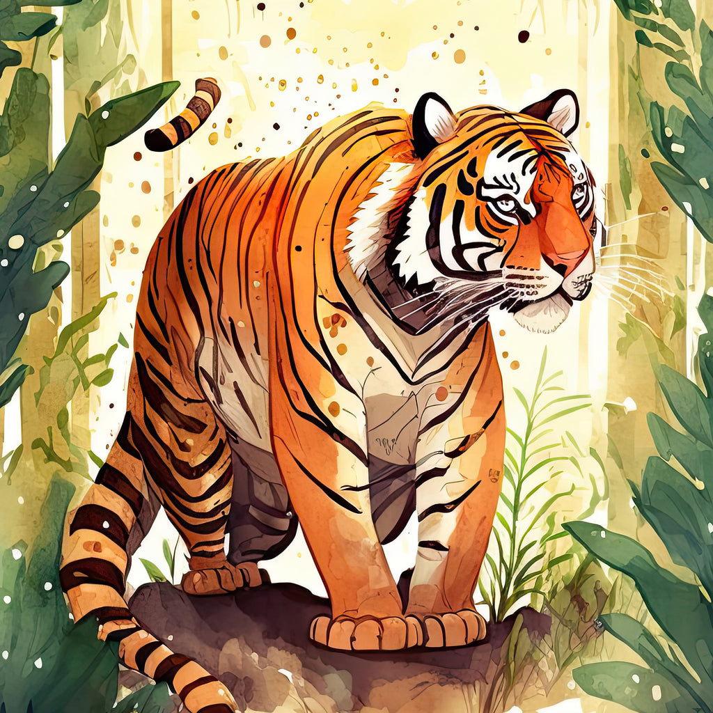 Tiger Watercolor Print Jungle Cat Nature Wall Art Wildlife Gift Animal Home Decor