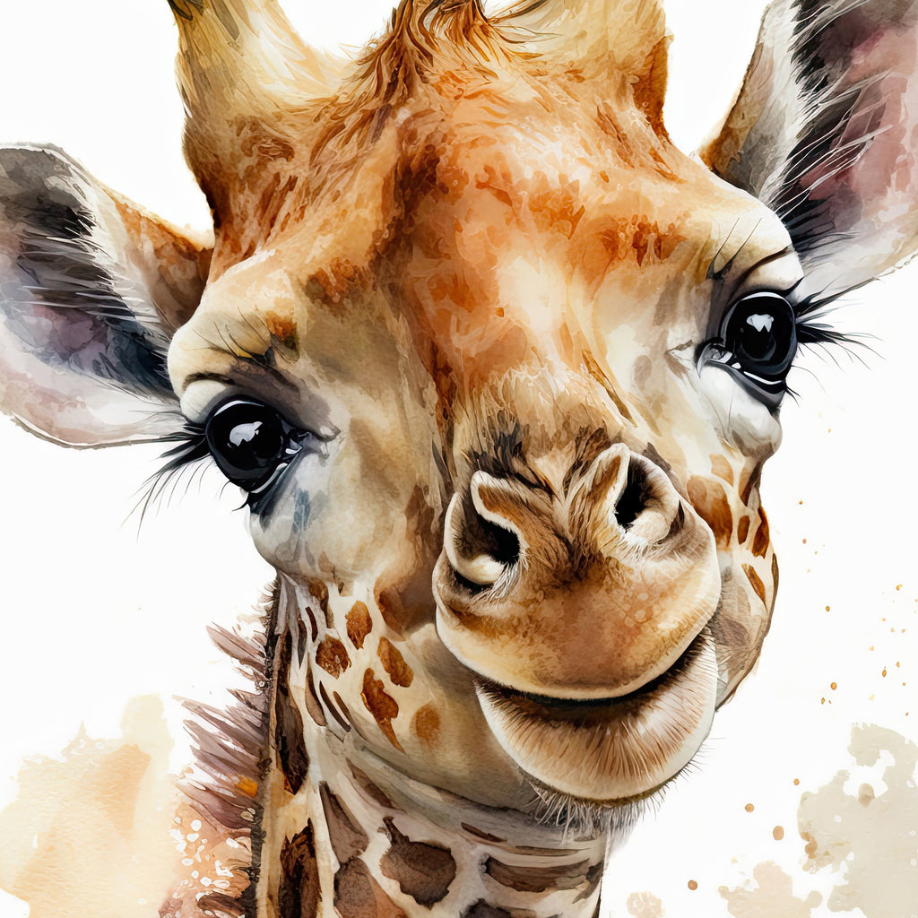 Giraffe Watercolor Print African Nature Wall Art Serengeti Wildlife Gift Animal Painting Home Decor