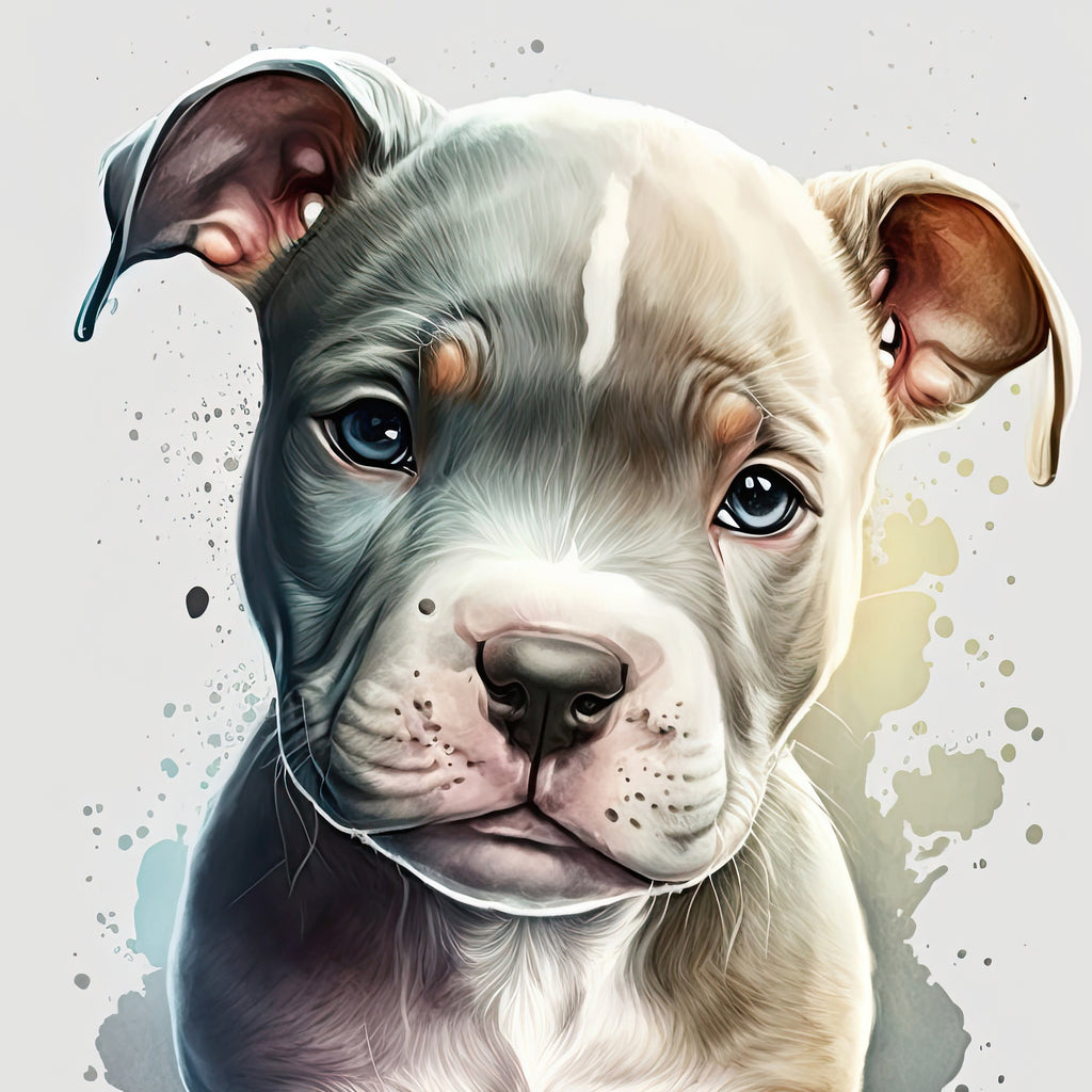 Pit Bull Watercolor Print Cute Pet Keepsake Wall Art Dog Lover Gift Adorable Staffordshire Terrier Home Decor for Puppy Dog Lovers!