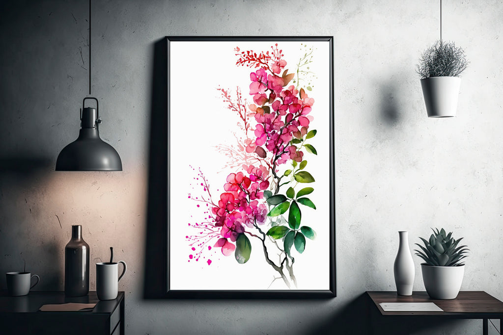 Bougainvillea Flowers Watercolor Print Botanical Nature Wall Art Flower Plant Art Gift Spring Floral Home Decor