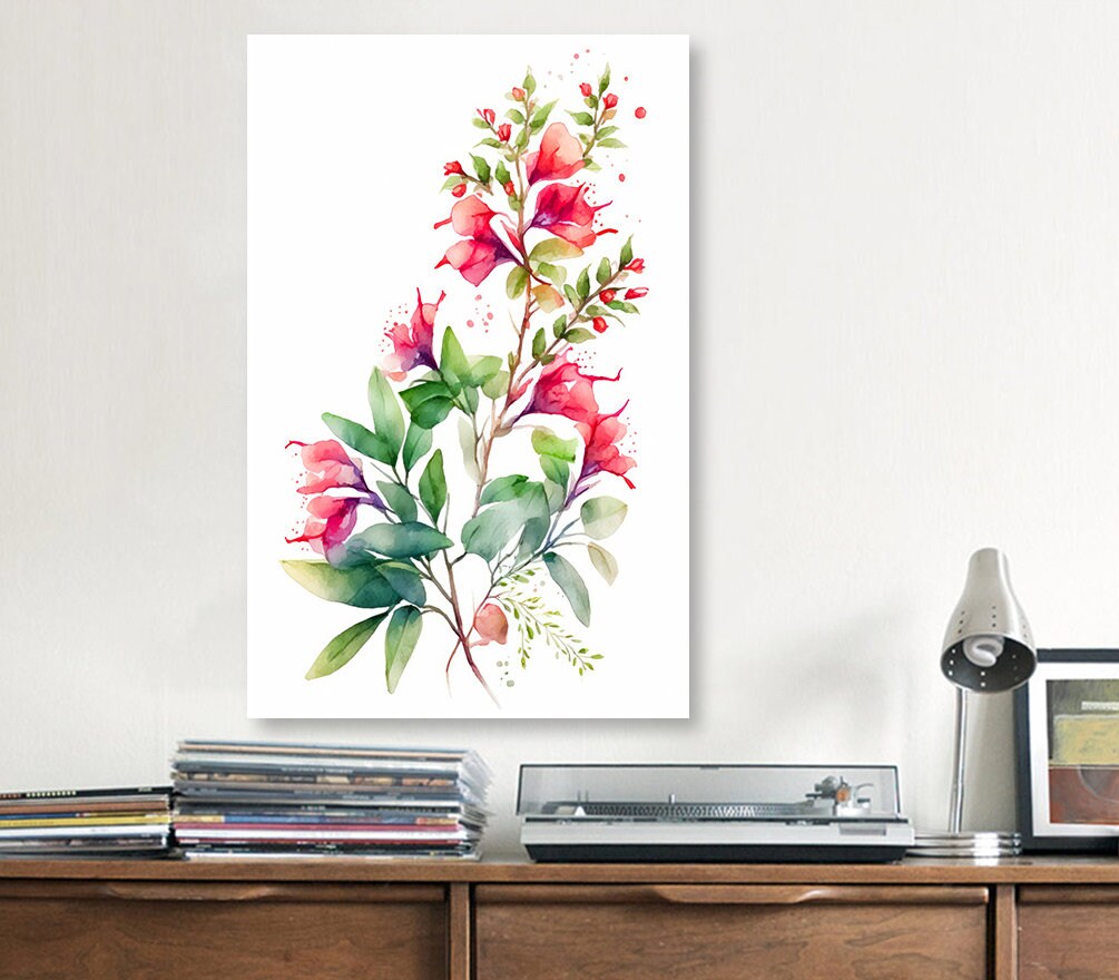 Bougainvillea Flowers Watercolor Print Botanical Nature Wall Art Flower Plant Art Gift Spring Floral Home Decor