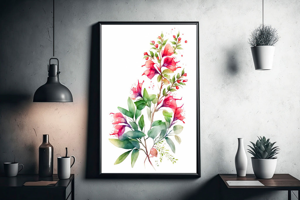 Bougainvillea Flowers Watercolor Print Botanical Nature Wall Art Flower Plant Art Gift Spring Floral Home Decor