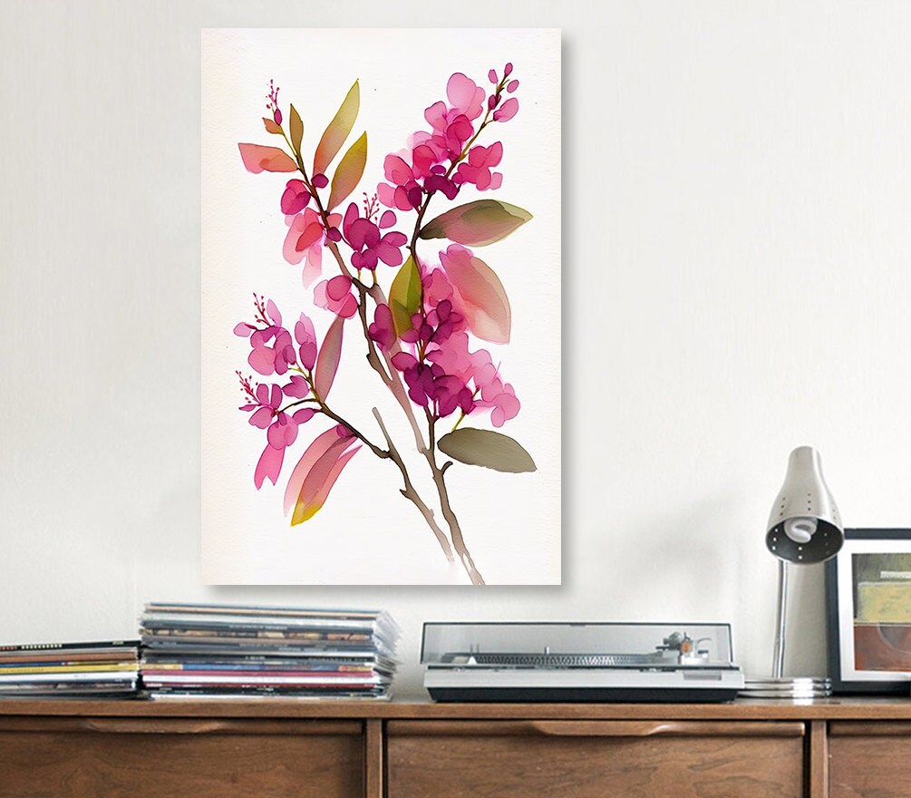 Bougainvillea Flowers Watercolor Print Botanical Nature Wall Art Flower Plant Art Gift Spring Floral Home Decor