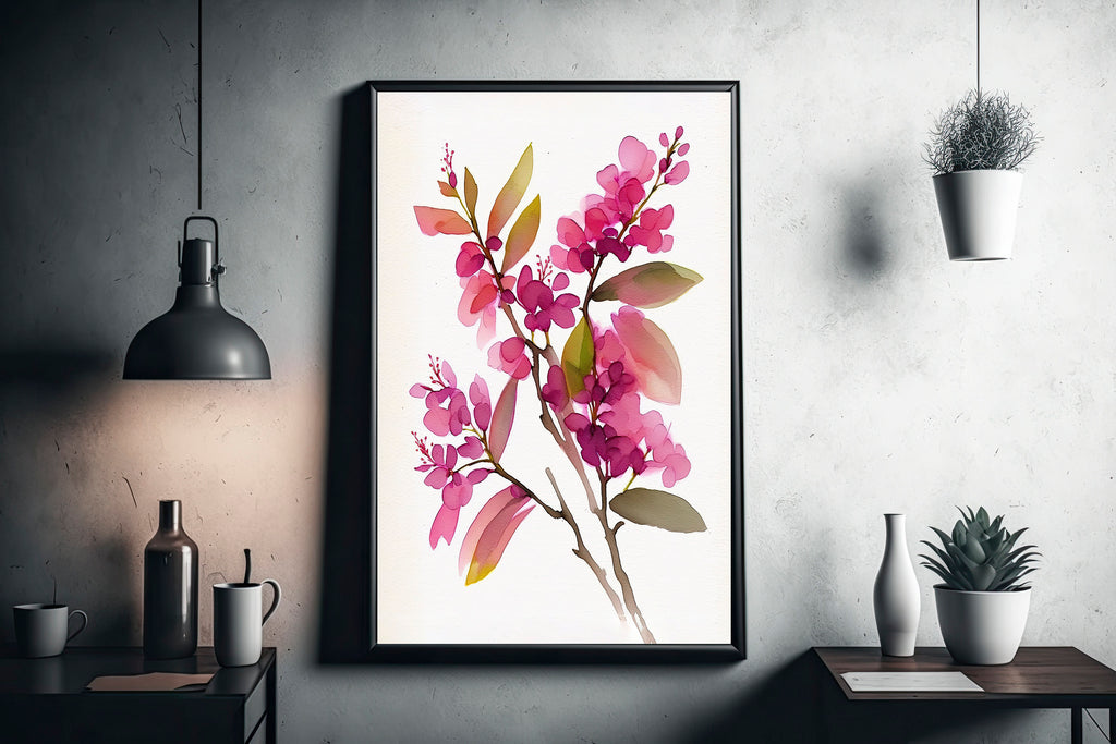 Bougainvillea Flowers Watercolor Print Botanical Nature Wall Art Flower Plant Art Gift Spring Floral Home Decor