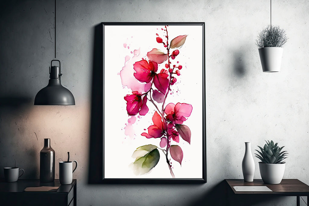 Bougainvillea Flowers Watercolor Print Botanical Nature Wall Art Flower Plant Art Gift Spring Floral Home Decor