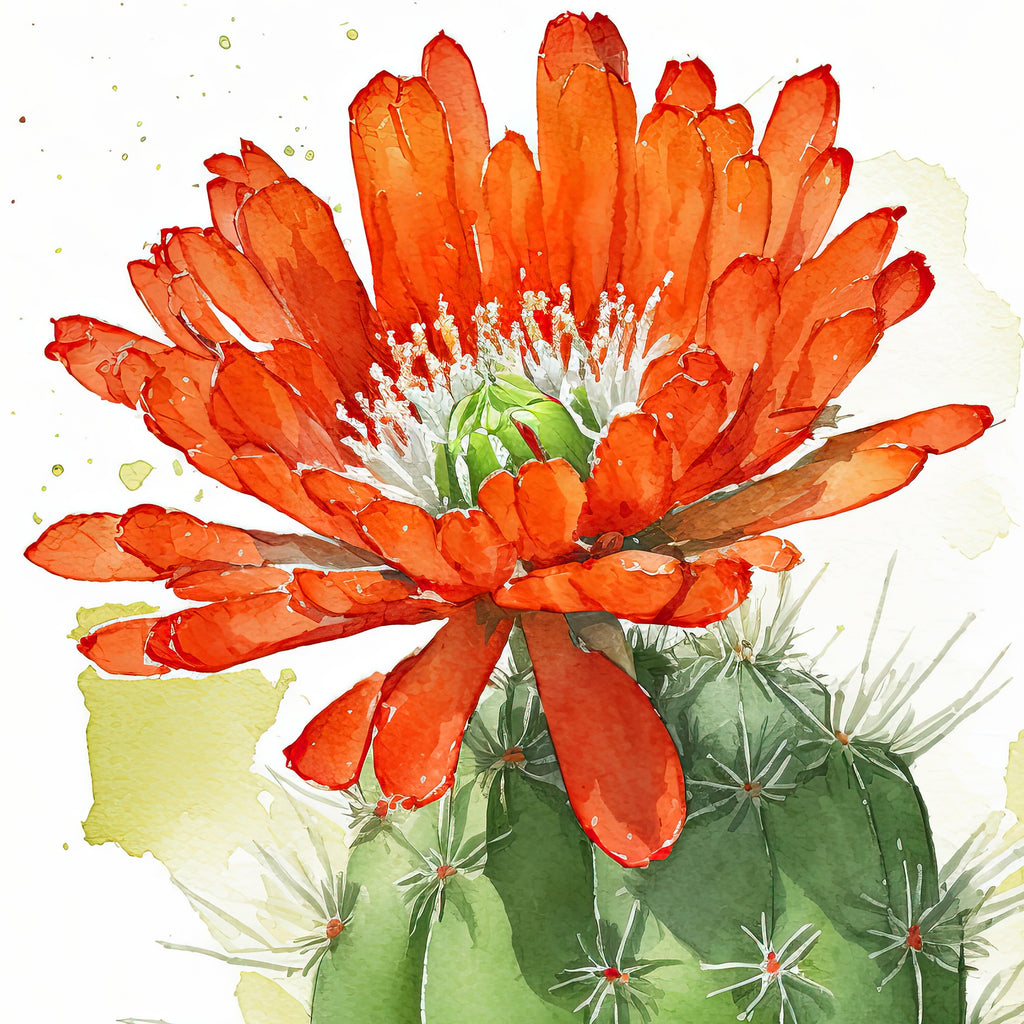 Cactus Plant Flower Print Watercolor Painting Botanical Wall Art Southwest Artwork Gift Rustic Desert Home Decor