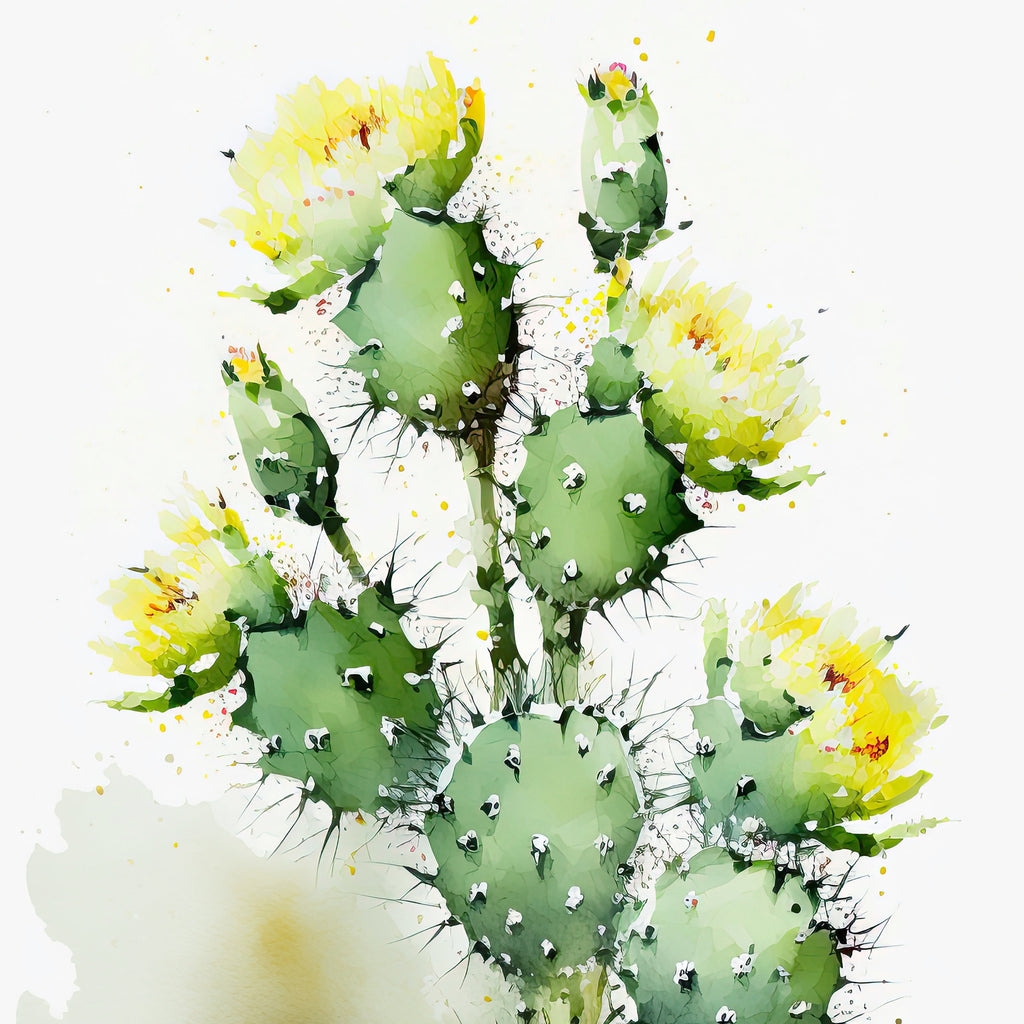 Cactus Plant Flower Print Watercolor Painting Botanical Wall Art Southwest Artwork Gift Rustic Desert Home Decor