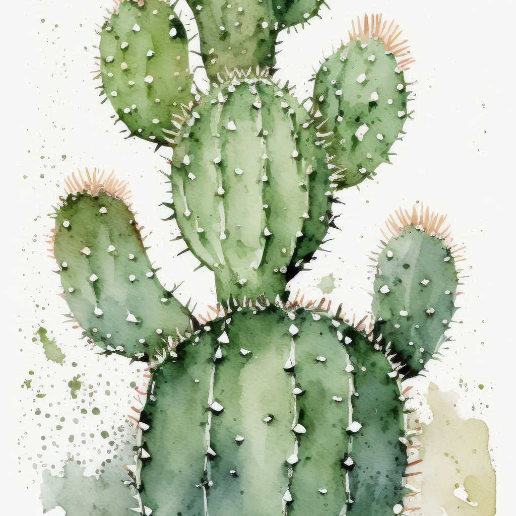 Cactus Plant Print Watercolor Painting Botanical Wall Art Southwest Artwork Gift Rustic Desert Home Decor