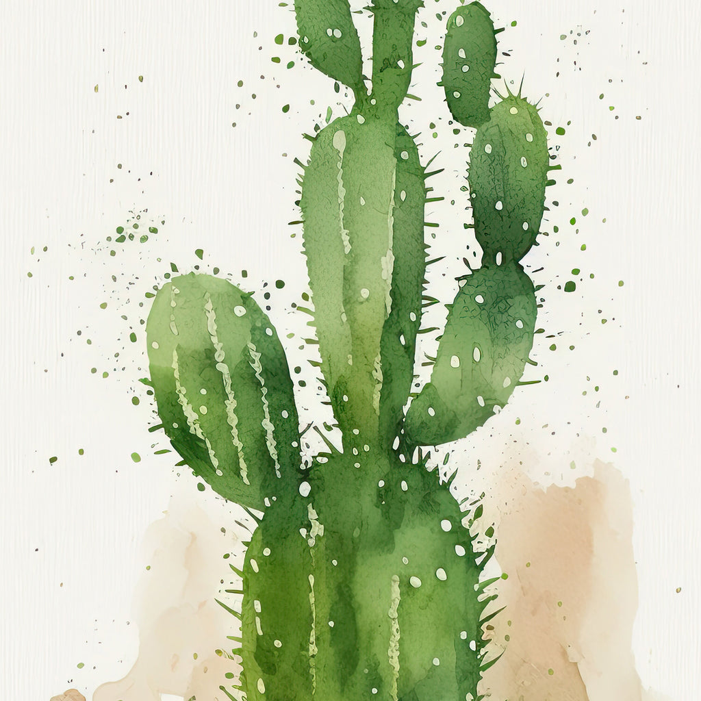 Cactus Plant Print Watercolor Painting Botanical Wall Art Southwest Artwork Gift Rustic Desert Home Decor