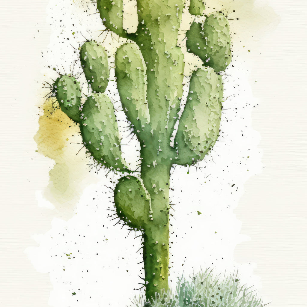 Cactus Plant Print Watercolor Painting Botanical Wall Art Southwest Artwork Gift Rustic Desert Home Decor