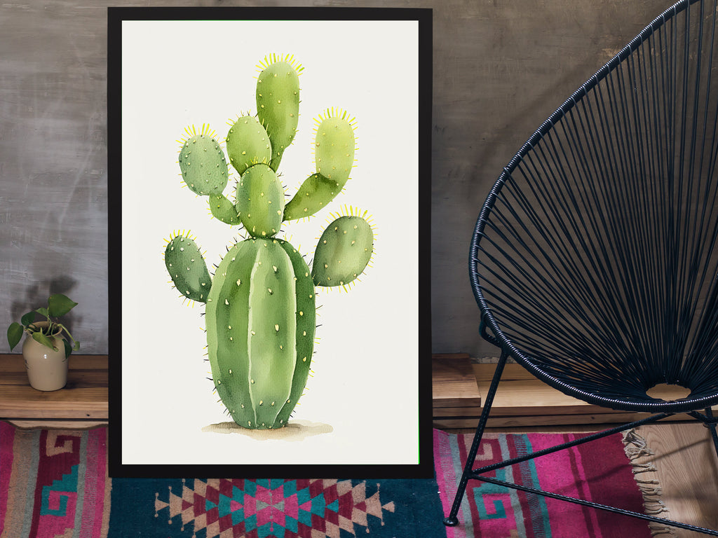 Cactus Plant Print Watercolor Painting Botanical Wall Art Southwest Artwork Gift Rustic Desert Home Decor