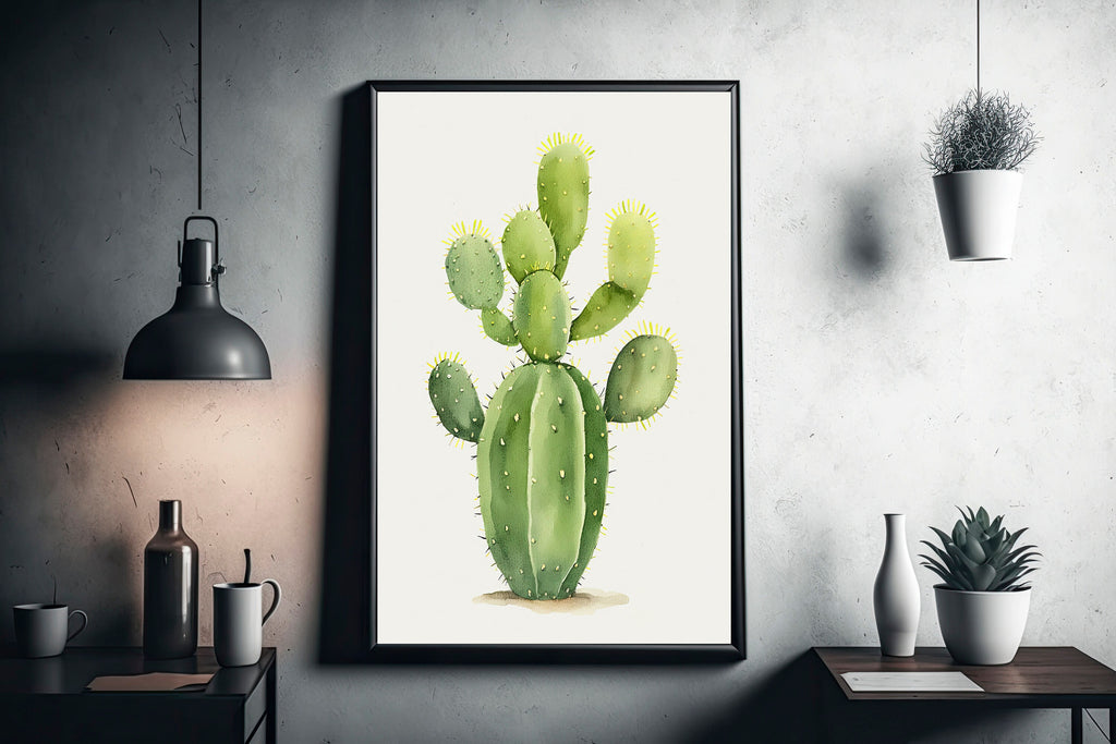 Cactus Plant Print Watercolor Painting Botanical Wall Art Southwest Artwork Gift Rustic Desert Home Decor