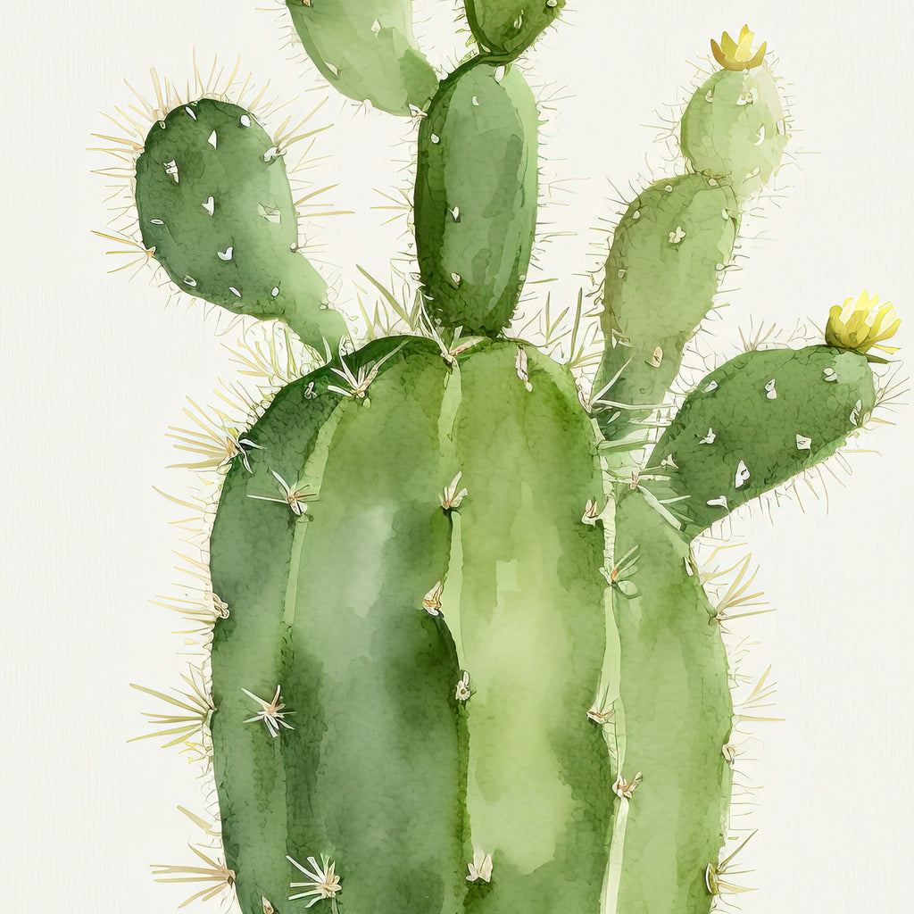 Cactus Plant Print Watercolor Painting Botanical Wall Art Southwest Artwork Gift Rustic Desert Home Decor