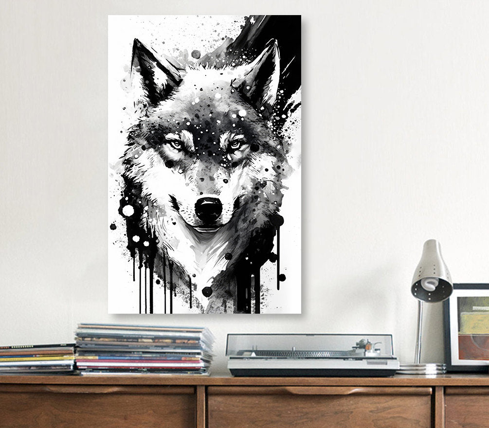 Wolf Watercolor Print Forest Wall Art Nature Wildlife Gift Wild Animal Painting Woodland Home Decor