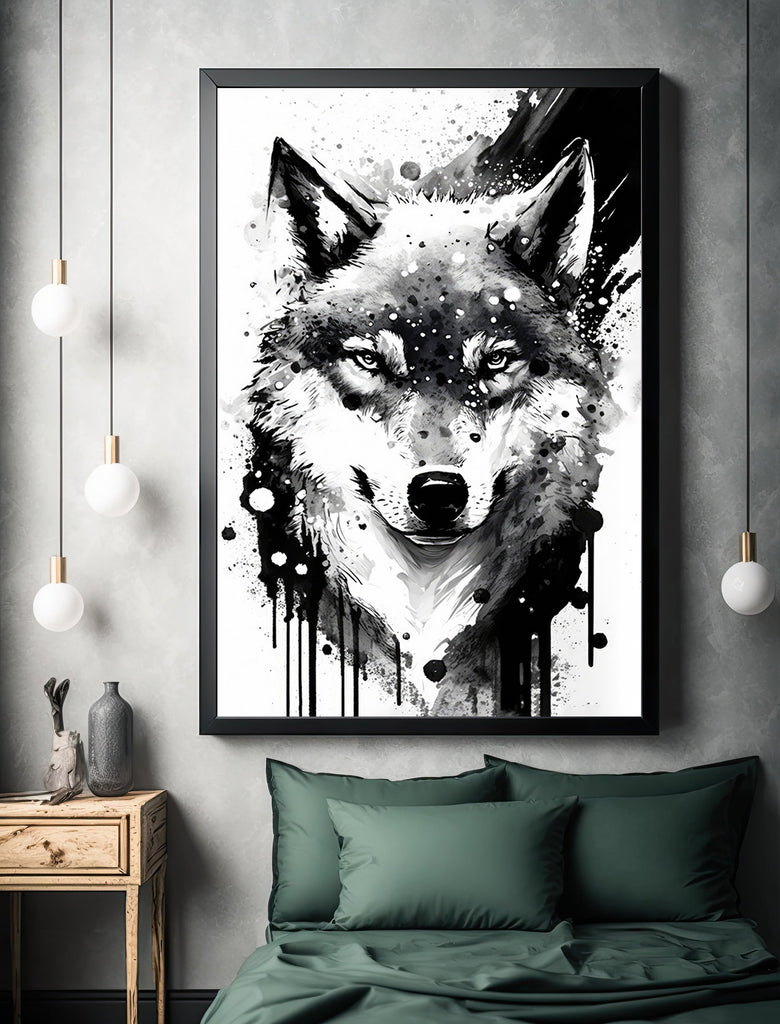 Wolf Watercolor Print Forest Wall Art Nature Wildlife Gift Wild Animal Painting Woodland Home Decor