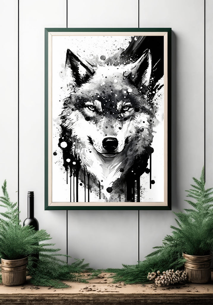 Wolf Watercolor Print Forest Wall Art Nature Wildlife Gift Wild Animal Painting Woodland Home Decor