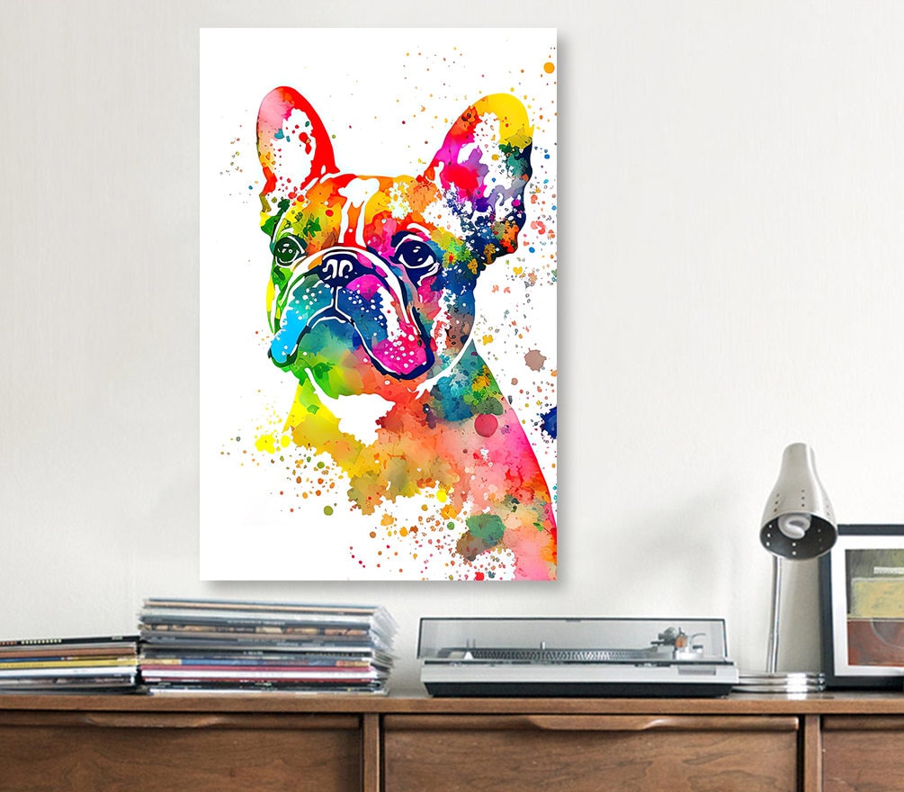 French Bulldog Watercolor Print Cute Pet Keepsake Wall Art Dog Lover Gift Adorable Canine Home Decor for Puppy Dog Lovers!