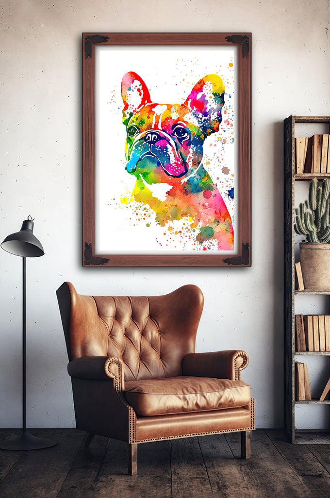 French Bulldog Watercolor Print Cute Pet Keepsake Wall Art Dog Lover Gift Adorable Canine Home Decor for Puppy Dog Lovers!