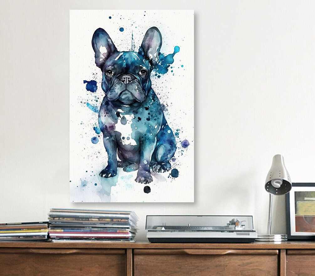 French Bulldog Watercolor Print Cute Pet Keepsake Wall Art Dog Lover Gift Adorable Canine Home Decor for Puppy Dog Lovers!