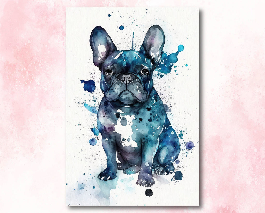 French Bulldog Watercolor Print Cute Pet Keepsake Wall Art Dog Lover Gift Adorable Canine Home Decor for Puppy Dog Lovers!