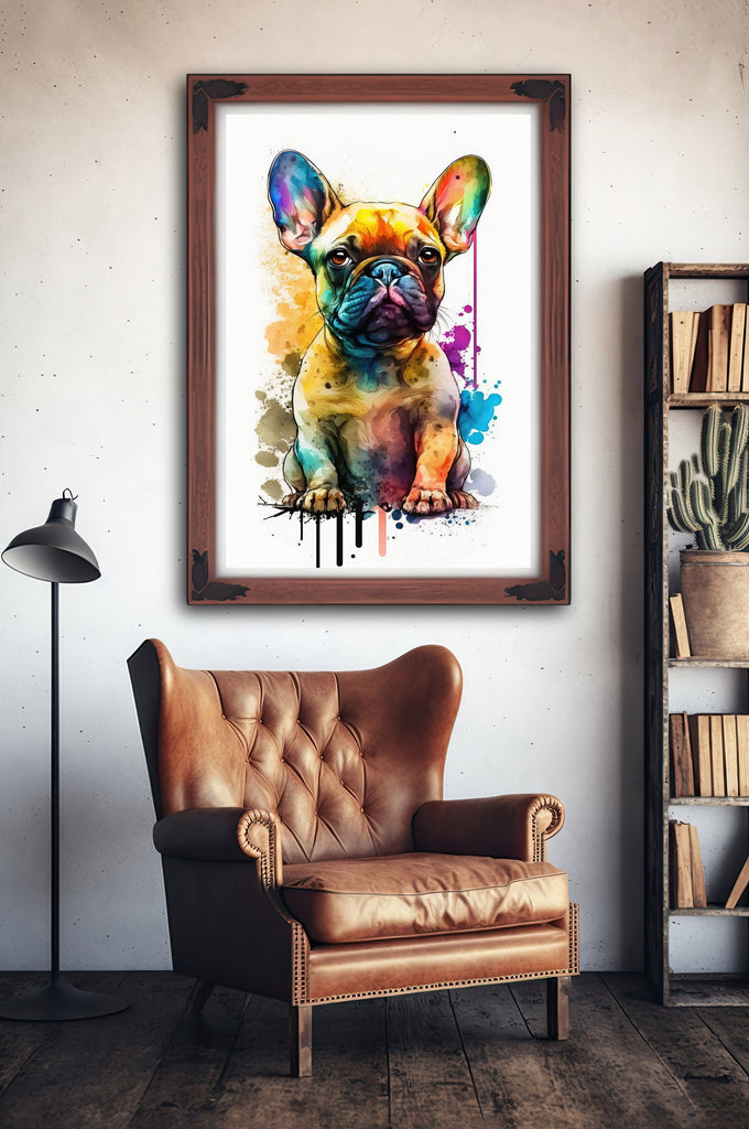 French Bulldog Watercolor Print Cute Pet Keepsake Wall Art Dog Lover Gift Adorable Canine Home Decor for Puppy Dog Lovers!