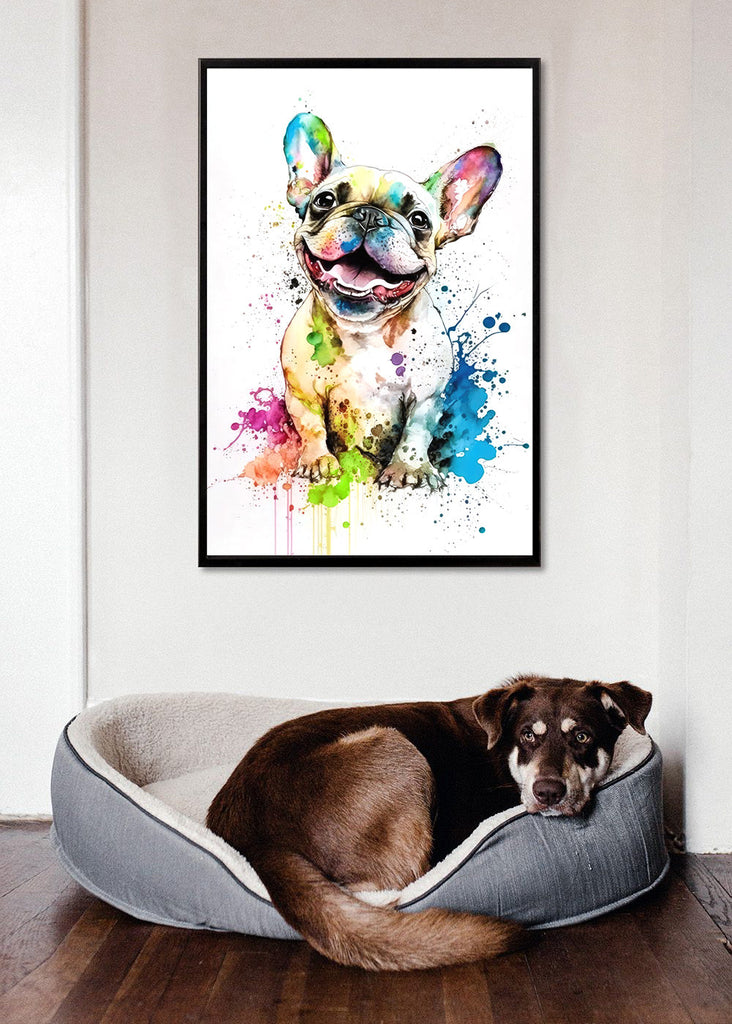 French Bulldog Watercolor Print Cute Pet Keepsake Wall Art Dog Lover Gift Adorable Canine Home Decor for Puppy Dog Lovers!