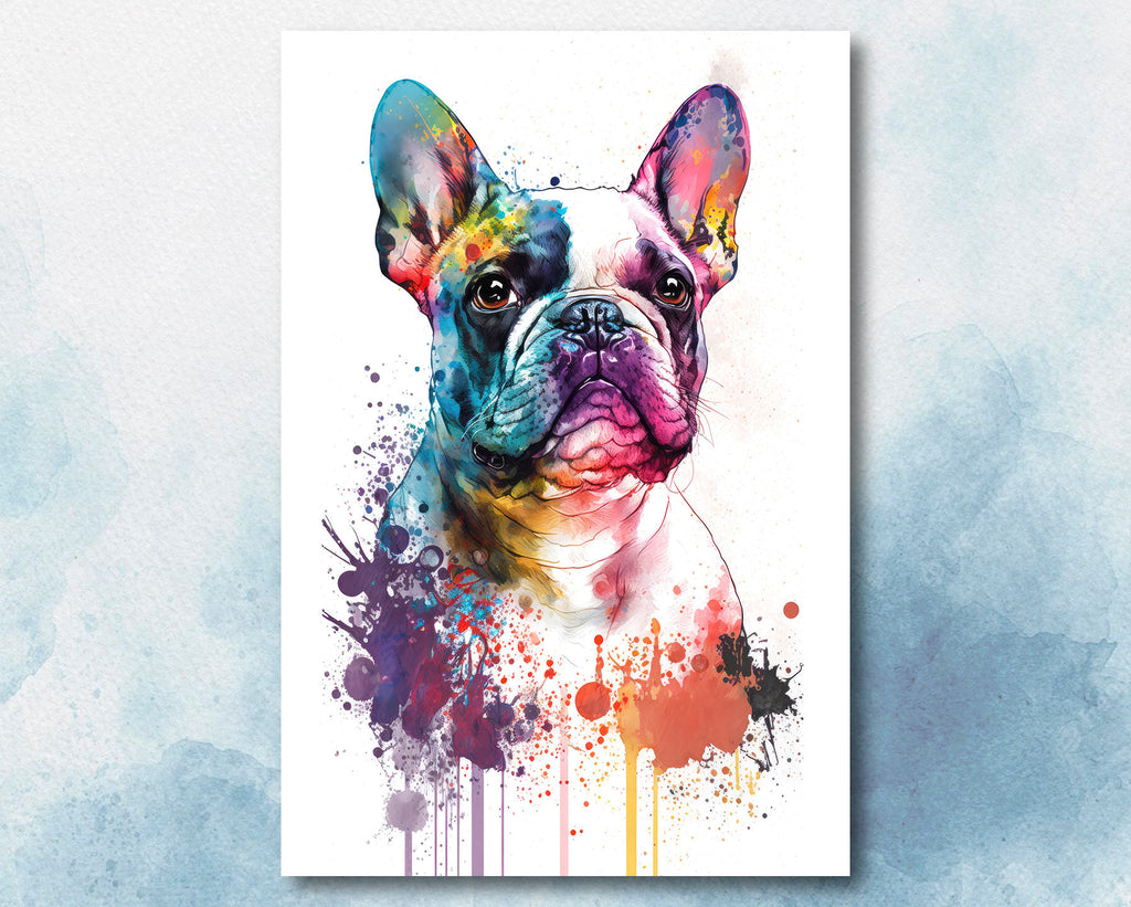 French Bulldog Watercolor Print Cute Pet Keepsake Wall Art Dog Lover Gift Adorable Canine Home Decor for Puppy Dog Lovers!