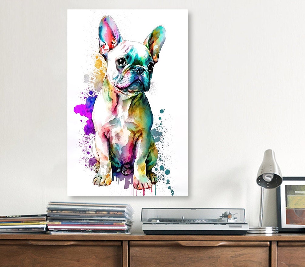 French Bulldog Watercolor Print Cute Pet Keepsake Wall Art Dog Lover Gift Adorable Canine Home Decor for Puppy Dog Lovers!