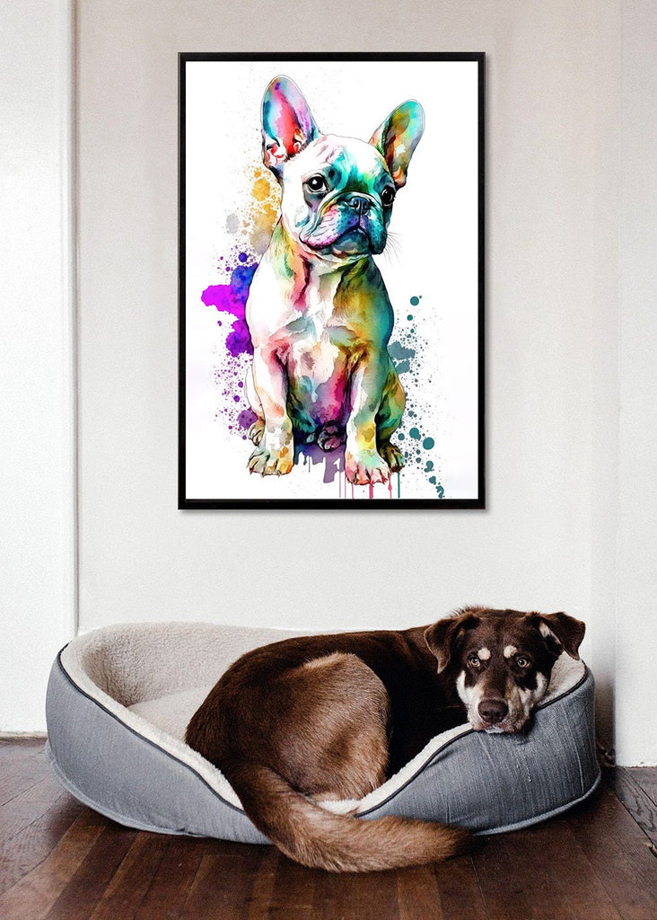 French Bulldog Watercolor Print Cute Pet Keepsake Wall Art Dog Lover Gift Adorable Canine Home Decor for Puppy Dog Lovers!