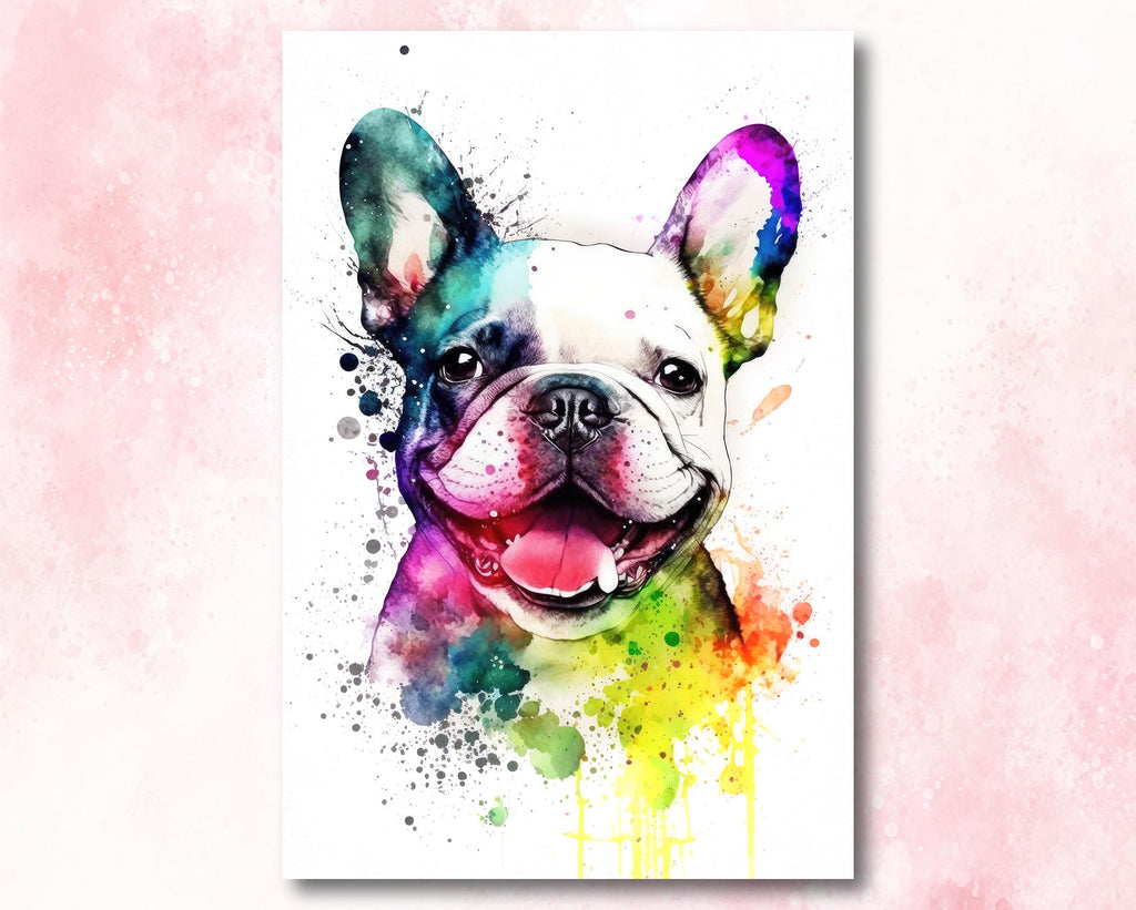 French Bulldog Watercolor Print Cute Pet Keepsake Wall Art Dog Lover Gift Adorable Canine Home Decor for Puppy Dog Lovers!