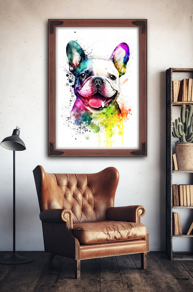 French Bulldog Watercolor Print Cute Pet Keepsake Wall Art Dog Lover Gift Adorable Canine Home Decor for Puppy Dog Lovers!