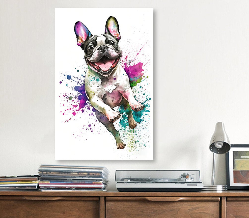 French Bulldog Watercolor Print Cute Pet Keepsake Wall Art Dog Lover Gift Adorable Canine Home Decor for Puppy Dog Lovers!